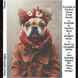 Frenchie Holiday, florales Headband EE1L Decoupage Seidenpapier