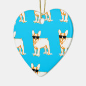 Frenchie Howlelu Keramik Ornament (Links)