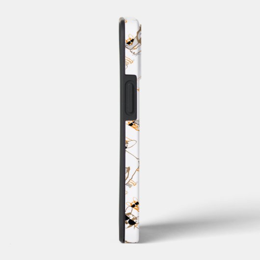 Frenchie Howlelu Orange Pattern Case-Mate iPhone Hülle (Rückseite / Rechts)