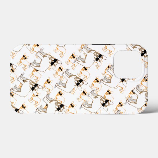 Frenchie Howlelu Orange Pattern Case-Mate iPhone Hülle (Rückseite (Horizontal))