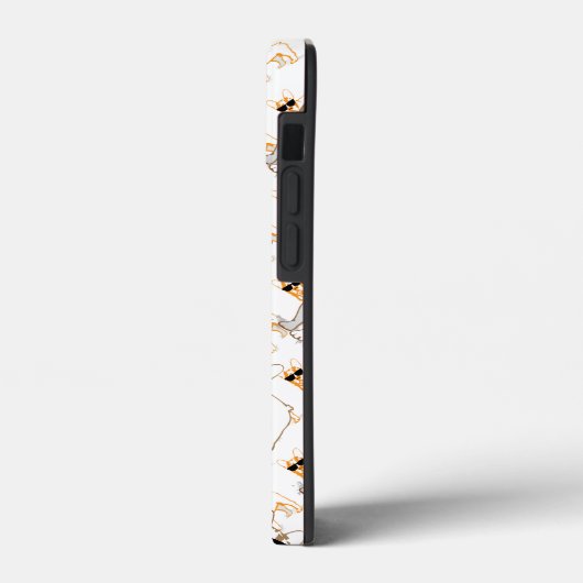 Frenchie Howlelu Orange Pattern Case-Mate iPhone Hülle (Rückseite / Links)