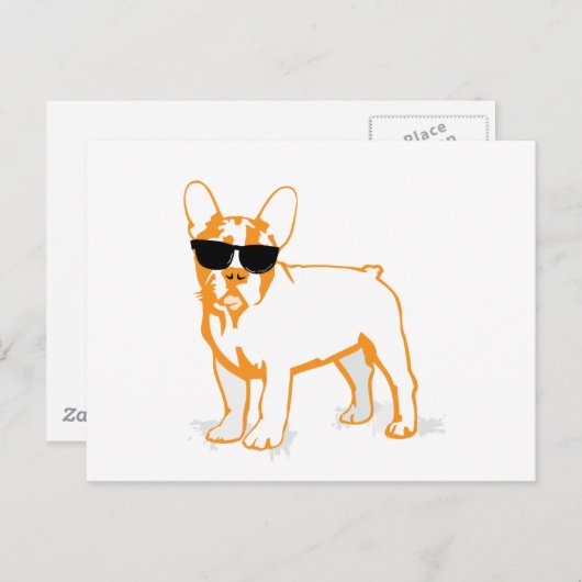 Frenchie Howlelu Postkarte (Vorne/Hinten)