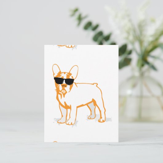 Frenchie Howlelu Postkarte (Stehend Vorderseite)