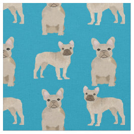 Frenchie Hund Aquamarin Stoff