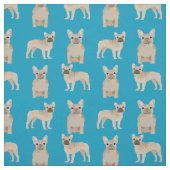 Frenchie Hund Aquamarin Stoff (Muster)