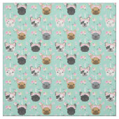 Frenchie Hunde Blume Stoff (Muster)