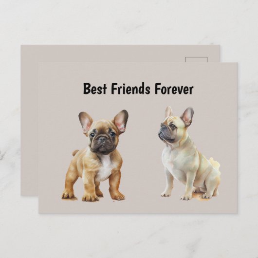 Frenchie Hunde: Die besten Freunde für immer Postkarte (Vorne/Hinten)