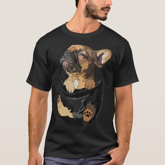 Frenchie In Pocket French Bulldog Mom Dad Dog T-Shirt (Vorderseite)