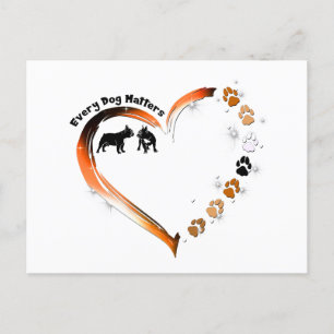 Frenchie Jeder Hund zählt Golden Heart Pads Postkarte