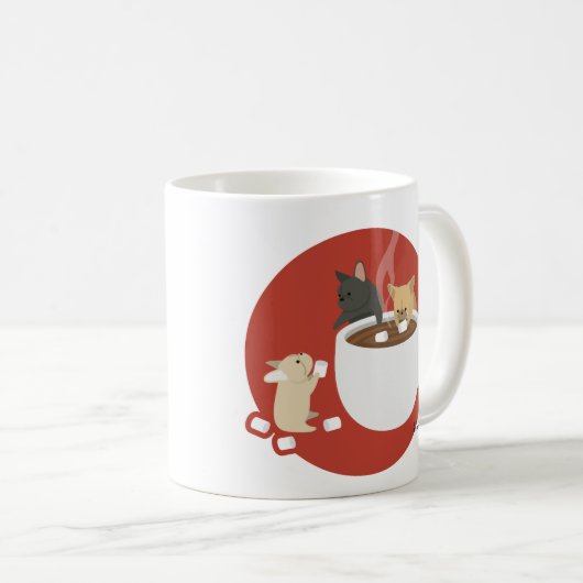 Frenchie Kakao Kaffeetasse (VorderseiteRechts)