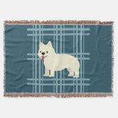 Frenchie Kariert Blue Decke (Vorderseite)