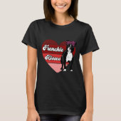 Frenchie Kisses French Bulldog Funny Pun Bulldog L T-Shirt (Vorderseite)