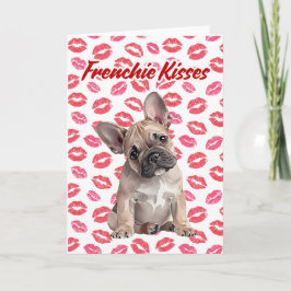 Frenchie Kisses French Bulldog Valentines Day Card Feiertagskarte