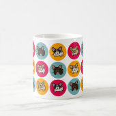 Frenchie Kreise - Blau, Gold u. Rosa Kaffeetasse (Mittel)