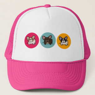 Frenchie Kreise - Blau, Gold u. Rosa Truckerkappe