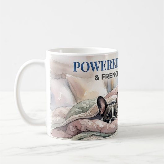Frenchie Kuschelweiches Hundemutter-Shirt Kaffeetasse (Links)