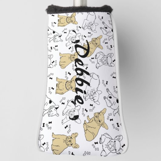 Frenchie Lieben Knochen Golf Headcover (Rotieren 90)