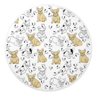 Frenchie Lieben Knochen Keramikknauf