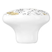 Frenchie Lieben Knochen Keramikknauf (Seitenansicht)