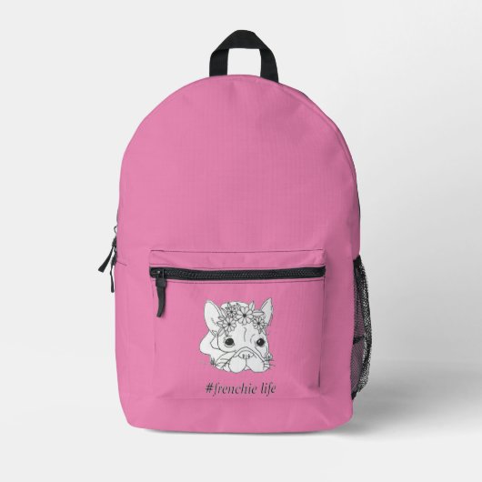 FRENCHIE LIFE Doppelkammer Laptop Rucksack (Vorderseite)