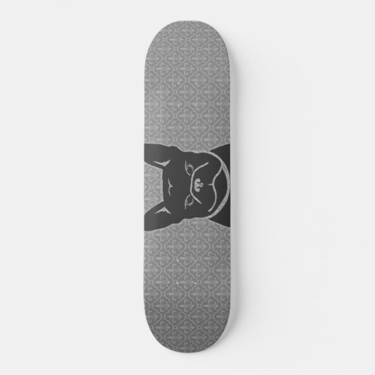 FRENCHIE LILIE Holzkohlen-GrauSkateboard Skateboard (Vorderseite)