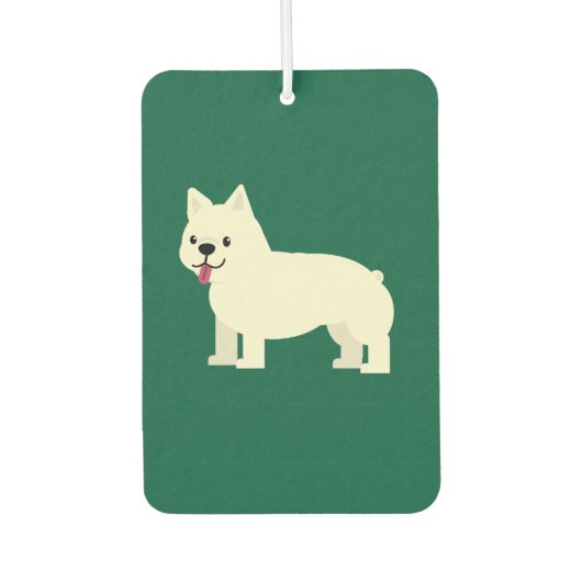 Frenchie Lover Green Autolufterfrischer (Vorderseite)