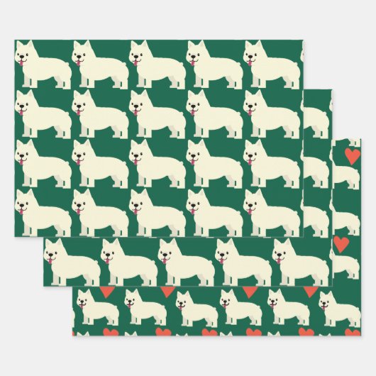 Frenchie Lover Green Geschenkpapier Set (Set)