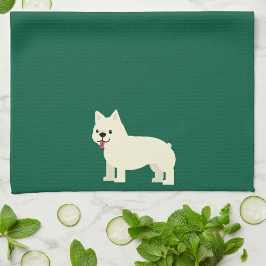 Frenchie Lover Green Geschirrtuch (Gefaltet)