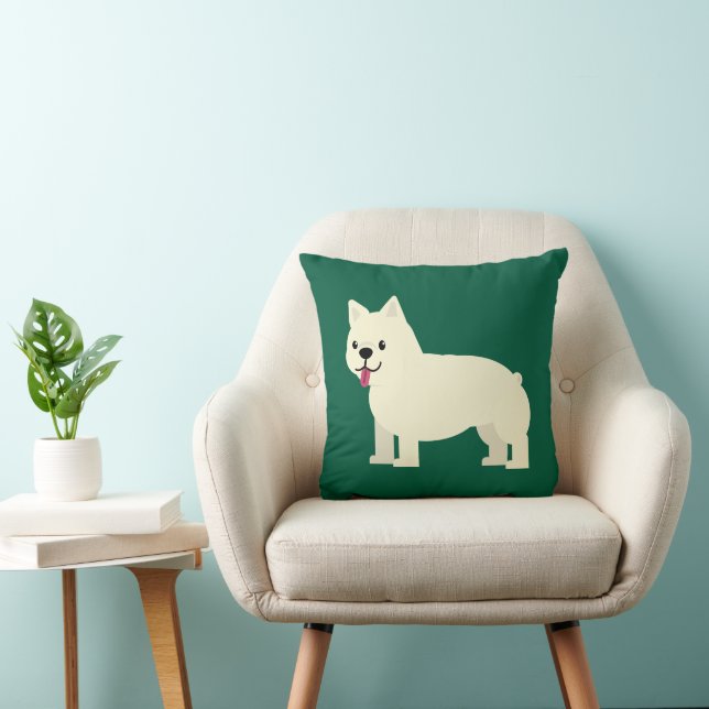 Frenchie Lover Green Kissen (Stuhl )