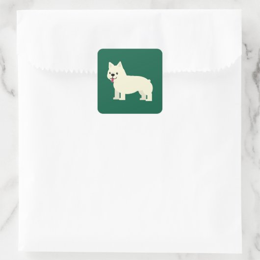 Frenchie Lover Green Quadratischer Aufkleber (Tasche)