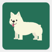 Frenchie Lover Green Quadratischer Aufkleber (Vorderseite)