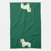 Frenchie Lover Grün Geschirrtuch (Vertikal)