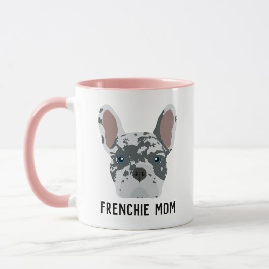 Frenchie Mama Blue Merle French Bulldog Tasse (Links)