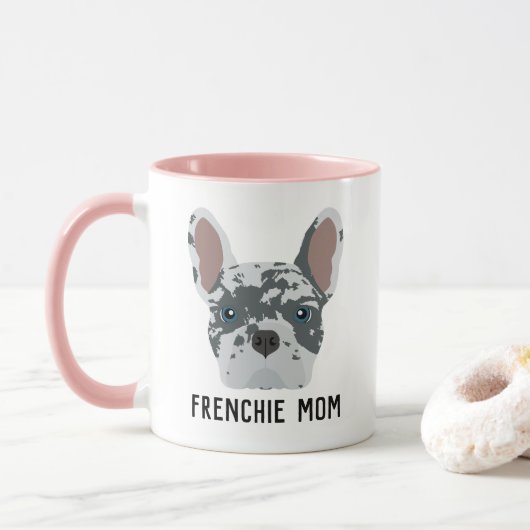 Frenchie Mama Blue Merle French Bulldog Tasse (Mit Donut)