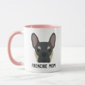 Frenchie Mama Blue und Tan French Bulldog Tasse (Links)