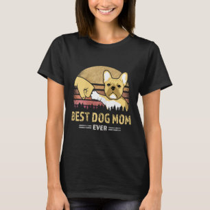 Frenchie Mama Ever Vintager French Bulldog Puppy L T-Shirt