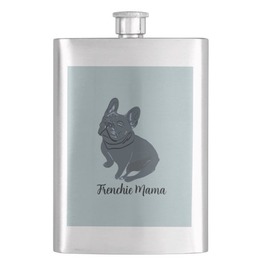 Frenchie Mama Flachmann (Vorderseite)