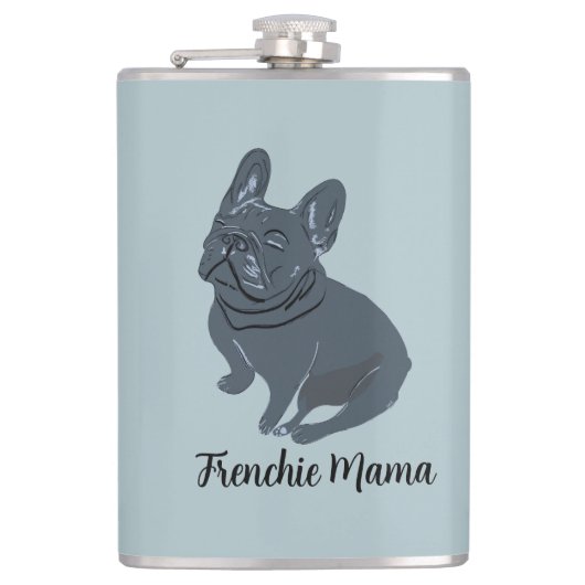 Frenchie Mama Flachmann (Vorderseite)