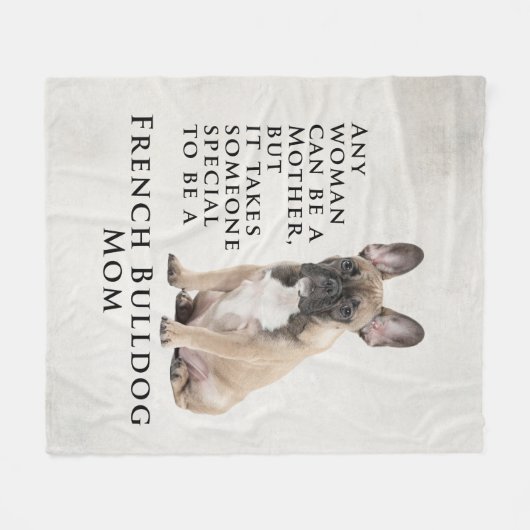 Frenchie Mama Fleece Blanket (Vorderseite (Horizontal))