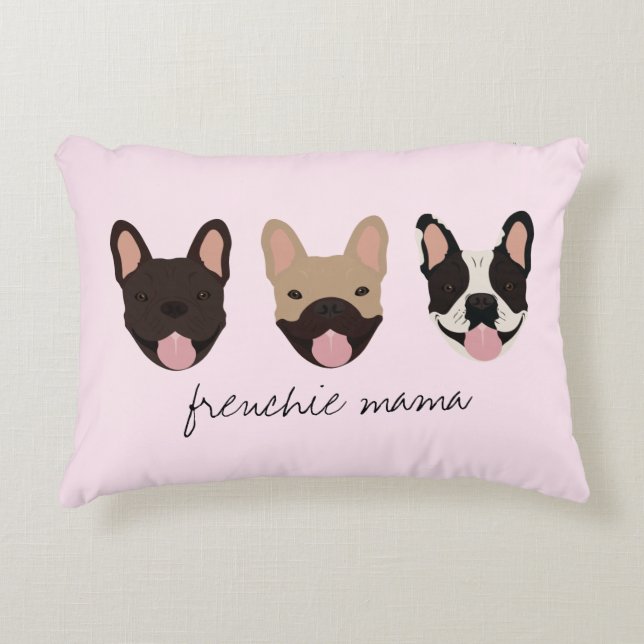 Frenchie Mama French Bulldogs Dekokissen (Vorderseite)