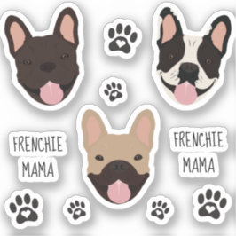 Frenchie Mama French Bulldogs Paw Print Aufkleber