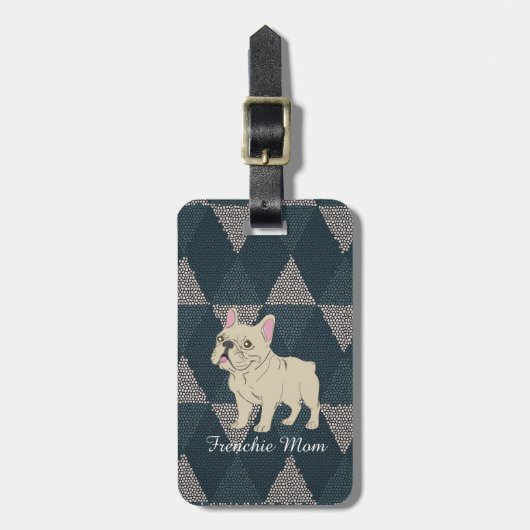 Frenchie Mama Gepäckanhänger (Vorderseite vertikal)