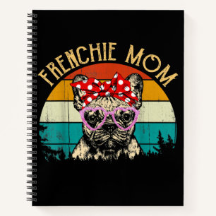 Frenchie Mama Geschenk Vintag Retro Style Bulldog Notizblock