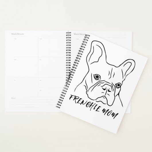 Frenchie Mama HandGezeichnet Frenchie Face Planer (Anzeige)