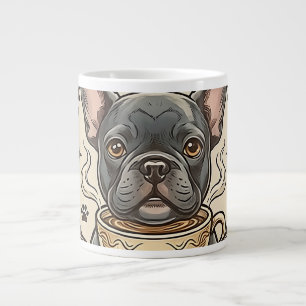 Frenchie-Mama-Kaffee angetriebenes Vintage-Design Jumbo-Tasse