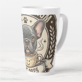 Frenchie-Mama-Kaffee-Power-Vintage-Design Milchtasse (Rechte Ecke)