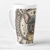 Frenchie-Mama-Kaffee-Power-Vintage-Design Milchtasse (Linke Ecke)