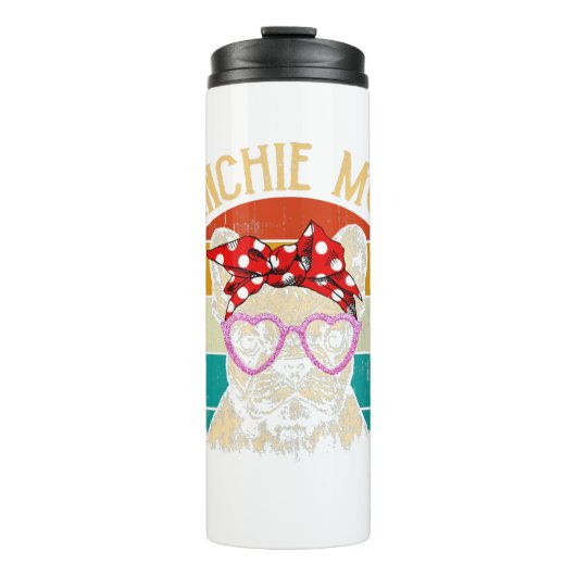 Frenchie Mama Lover Geschenk Vintag Retro Style Thermosbecher (Vorderseite)