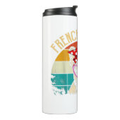 Frenchie Mama Lover Geschenk Vintag Retro Style Thermosbecher (Nach links gedreht)