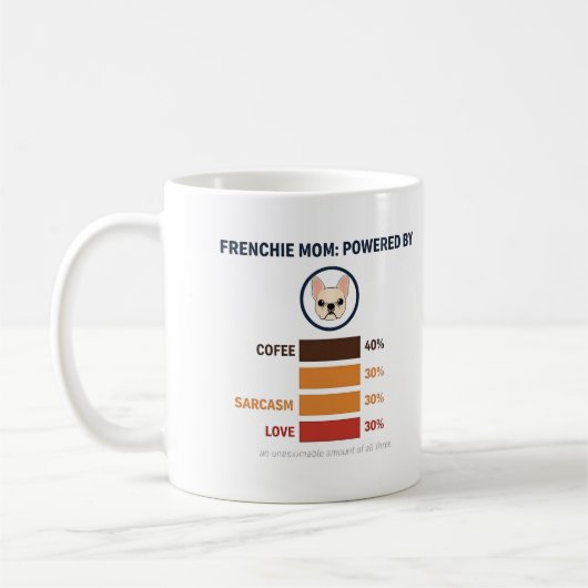 Frenchie Mama Powered By Kaffee Liebe Sarkasmus Kaffeetasse (Links)